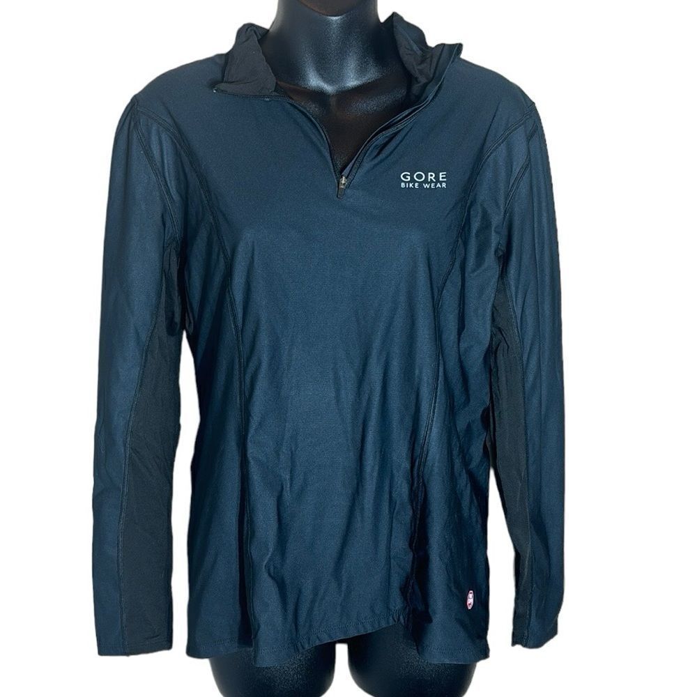 Gore bike wear black wind stopper quarter zip ladies cycling jacket